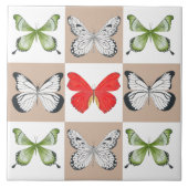 Vlinders op een keramische Tegel (C) Tegeltje (Voorkant)