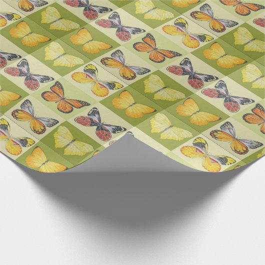 Vlinders op een Wrapping Paper Roll Cadeaupapier (Hoek)