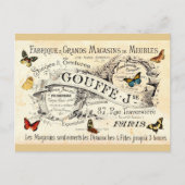 vlinders op Franse advertentie, jouw boodschap Briefkaart (Voorkant)