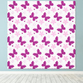 Vlinders op Gespannen Canvasprint Canvas Afdruk (Insitu (Houten vloer))
