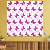 Vlinders op Gespannen Canvasprint Canvas Afdruk (Insitu (Woonkamer))