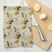 Vlinders op  groen theedoek (Quarter Fold)