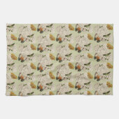 Vlinders op  groen theedoek (Horizontaal)