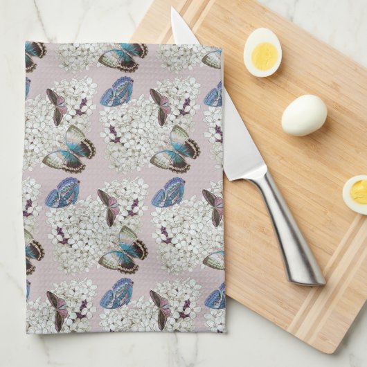 Vlinders op lavendel theedoek (Quarter Fold)