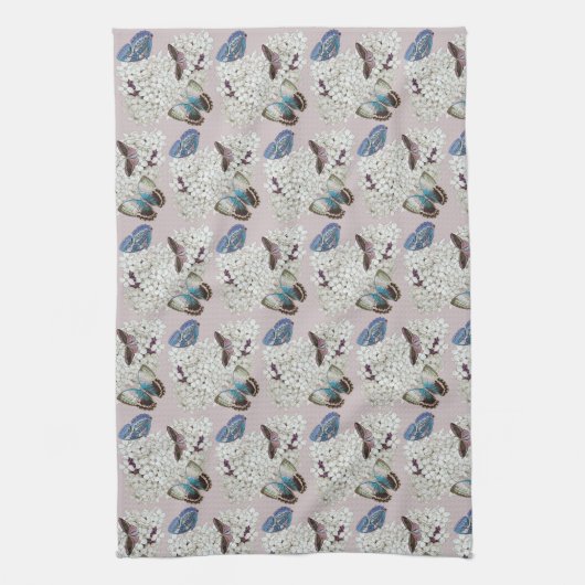 Vlinders op  lavendel theedoek (Verticaal)