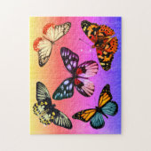  vlinders op regenboogachtergrond legpuzzel (Verticaal)