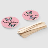 Vlinders op Roze Happy Moederdag Handwaaier (Niet-gemonteerd)