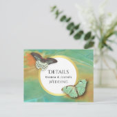 Vlinders op Zuidwest Kleuren Trouwdetails Briefkaart (Staand voorkant)