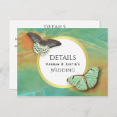 Vlinders op Zuidwest Kleuren Trouwdetails Briefkaart (Voorkant / Achterkant)