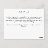 Vlinders op Zuidwest Kleuren Trouwdetails Briefkaart (Achterkant)