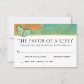 Vlinders op Zuidwest Kleuren Trouwen RSVP (Voorkant)