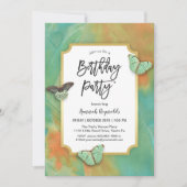 Vlinders op Zuidwest Kleuren Verjaardagsfeest Kaart (Voorkant)