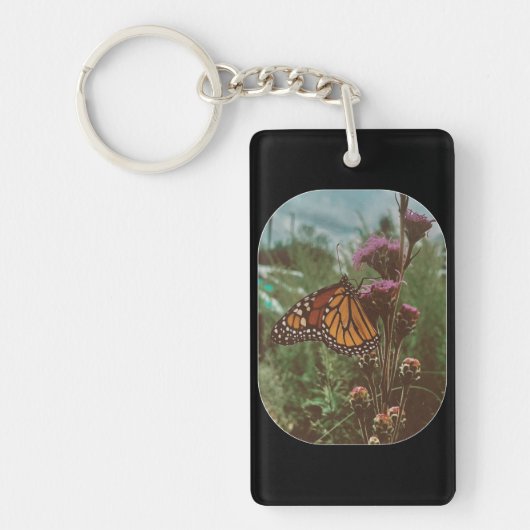 vlinders oranje sleutelhanger (Voorkant)