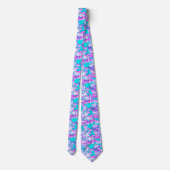 Vlinders, paars en turquoise stropdas (Achterkant)
