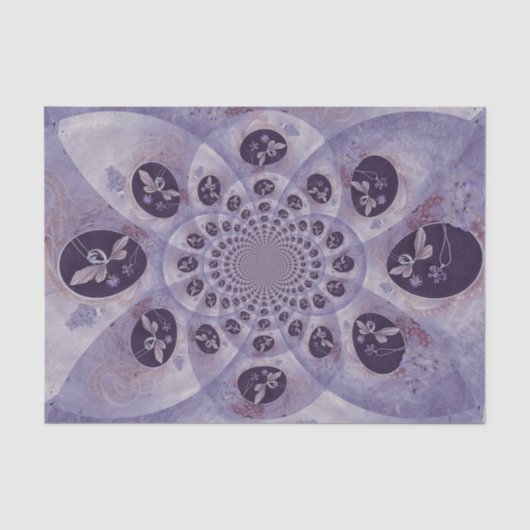 Vlinders Paars Vintage Abstract Hippie Boho Tissuepapier (Voorkant)