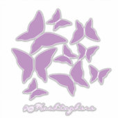 Vlinders Paars Witte Auto Sticker (Voorkant)