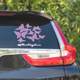 Vlinders Paars Witte Auto Sticker