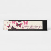 Vlinders Paarse bureaunaam Bord Stationsteken Bureau Naambordje (Voorkant)