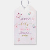 Vlinders Paarse Roze Baby shower Gift Label Cadeaulabel (Voorkant)