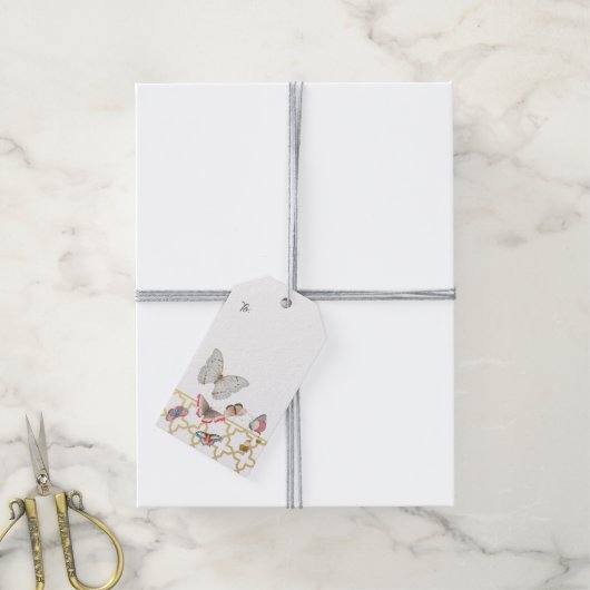  vlinders  paascadeau Labels Cadeaulabel (Met Touw)