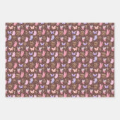 Vlinders & Paddenstoelen op Bruin Inpakpapier Vel (Voorkant 3)