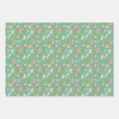 Vlinders & Paddenstoelen op Groen Inpakpapier Vel (Voorkant 2)