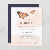 Vlinders Paradijs Waterverf TROUW Uitnodiging (Voorkant / Achterkant)