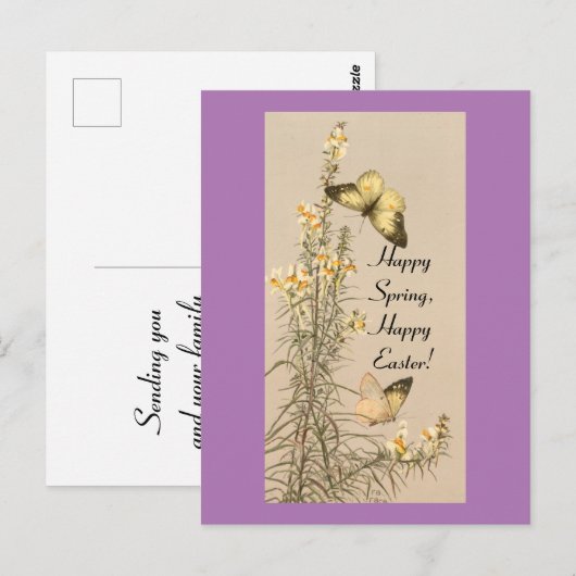  vlinders Pasen Briefkaart (Voorkant / Achterkant)