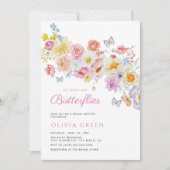 Vlinders Pastel Bloom Floral Vrijgezellenfeest Kaart (Voorkant)