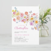 Vlinders Pastel Bloom Floral Vrijgezellenfeest Kaart (Staand voorkant)