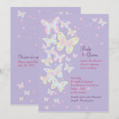 Vlinders (pastelburst) Uitnodiging (Voorkant / Achterkant)