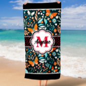 Vlinders Patroon Aangepaste Naam Monogram Strandlaken