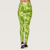 Vlinders Patroon Achtergrond Groen Leggings (Achterkant)