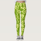Vlinders Patroon Achtergrond Groen Leggings (Voorkant)