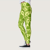 Vlinders Patroon Achtergrond Groen Leggings (Links)