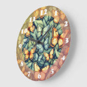 Vlinders Patroon Blauw Groen Geel tinten Grote Klok (Hoek)