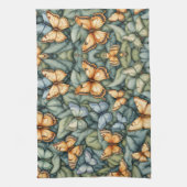 Vlinders Patroon Blauw Groen Geel tinten Theedoek (Verticaal)