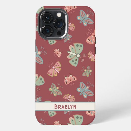 Vlinders Patroon Custom Fun Inspirivity iPhone Hoesje (Achterkant)