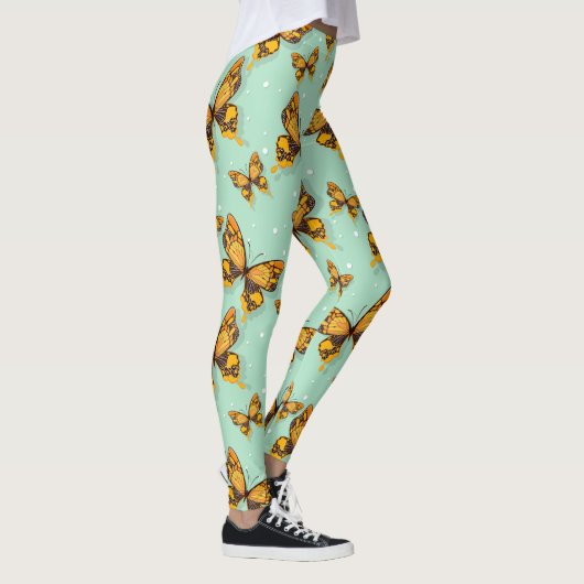 Vlinders patroon donker kleurrijk leggings (Rechts)