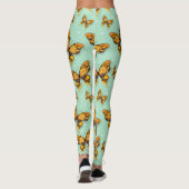 Vlinders patroon donker kleurrijk leggings (Achterkant)