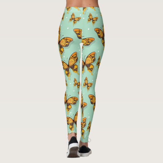 Vlinders patroon donker kleurrijk leggings (Achterkant)