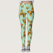 Vlinders patroon donker kleurrijk leggings (Voorkant)