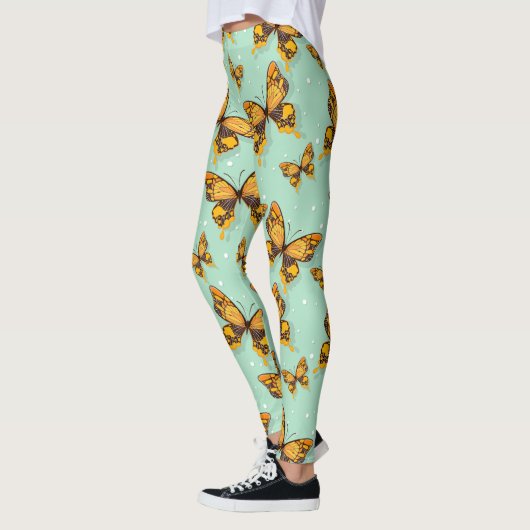 Vlinders patroon donker kleurrijk leggings (Links)