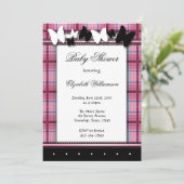 Vlinders & Plaid Baby Douche uitnodigingen (Staand voorkant)