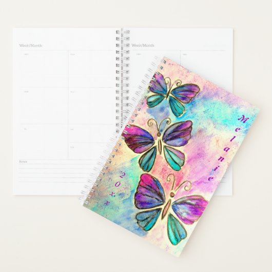 Vlinders Planner met aangepaste naam en jaar (Display)