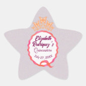 Vlinders Prinses Tiara Kroon Feest Vijftiende Ster Sticker (Voorkant)