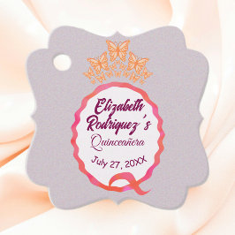 Vlinders Prinses Tiara Kroon Squiggle Quince Bedankjes Labels