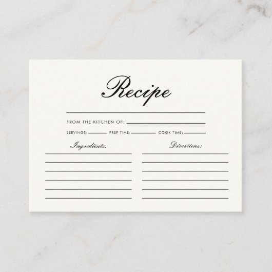  Vlinders Recept Vrijgezellenfeest Informatiekaartje (Voorkant)