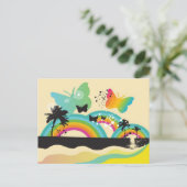 Vlinders Regenbogen en Palmboom Briefkaart (Staand voorkant)