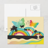Vlinders Regenbogen en Palmboom Briefkaart (Voorkant / Achterkant)